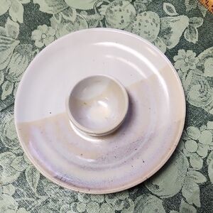 Elegant Ceramic Chip and Dip Platter